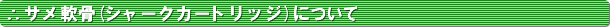 サメ軟骨(シャークカートリッジ)について